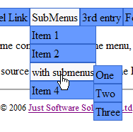 Picture of sample CSS-based drop-down menu